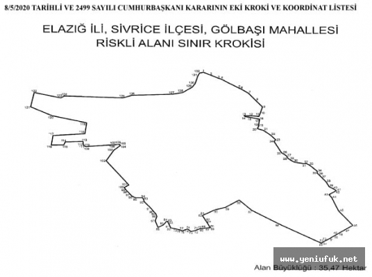 Sivrice'de 35,47 hektar alan 'riskli alan' ilan edildi