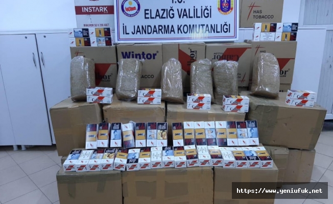 Elazığ'da 125 bin TL'lik kaçak tütün ürünleri ele geçirildi