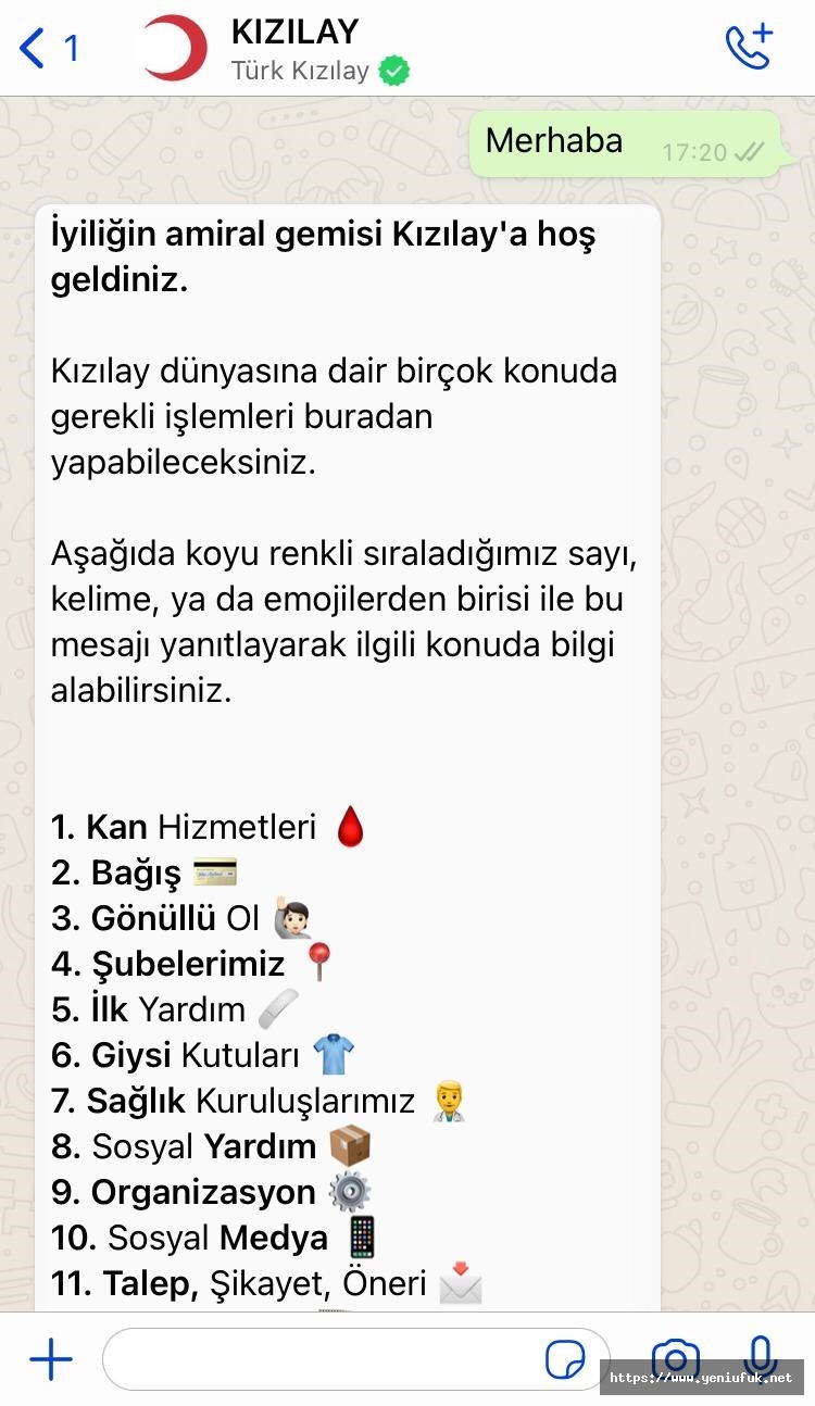 Kızılay Artık Facebook Ve  WhatsApp’ta