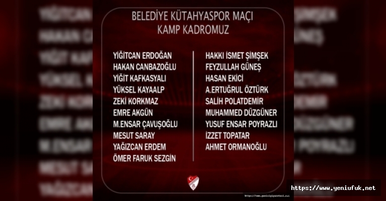 ELAZIĞSPOR, 19 FUTBOLCUYLA GİDİYOR