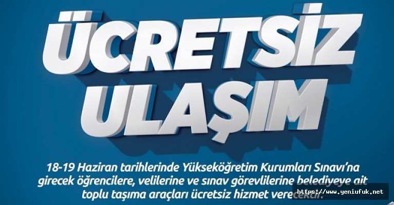ELAZIĞ BELEDİYESİ’NDEN YKS’YE GİRECEK ÖĞRENCİLERE ÜCRETSİZ ULAŞIM HİZMETİ