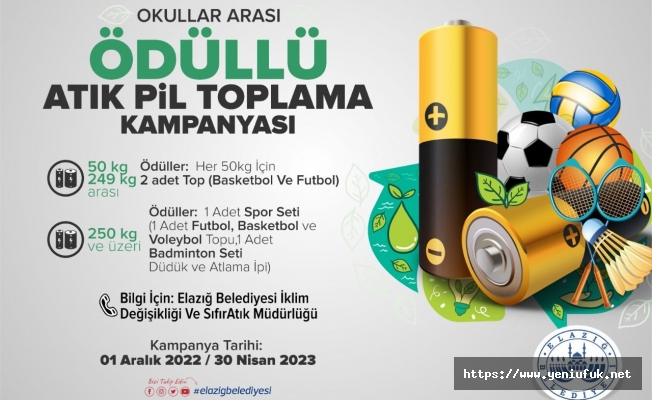 Ödüllü Atık Pil Toplama Kampanyası Düzenleniyor