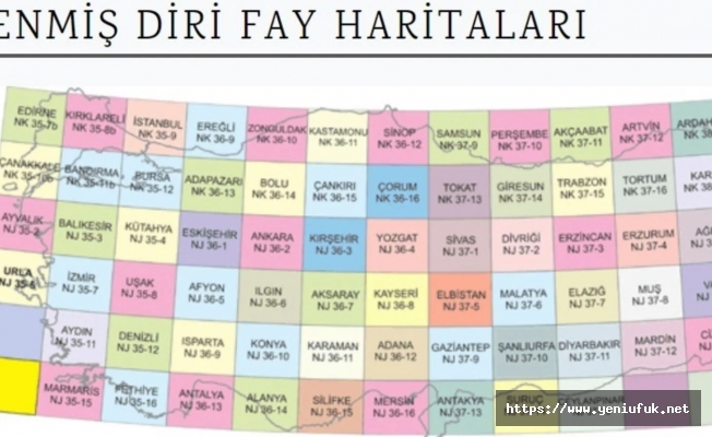 Yenilenmiş Diri Fay Haritalarını Yayımlandı