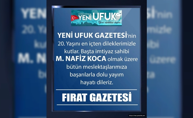 Fırat Gazetesi’nden, Tebrik!