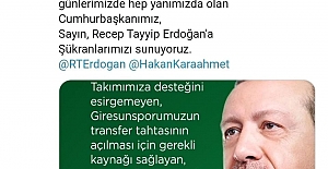 Taraftarın umudu, Cumhurbaşkanı Erdoğan!