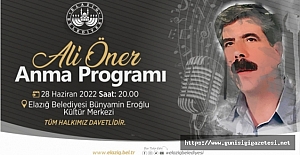 ALİ ÖNER’E ANMA PROGRAMI DÜZENLENECEK