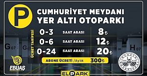 Cumhuriyet Meydanı Yer Altı Otoparkı Ücret Tarifesi Belli Oldu