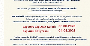 ‘Yeniden Yapım Ve Güçlendirme Kredisi’ Verilecek